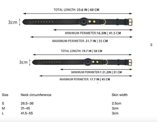 Leather Dog Collar with Location Tracker