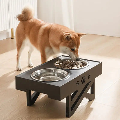 Adjustable Height Large Capacity Stainless Steel Dog Bowl